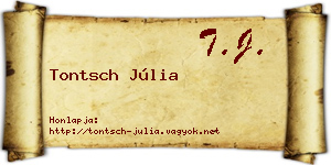 Tontsch Júlia névjegykártya